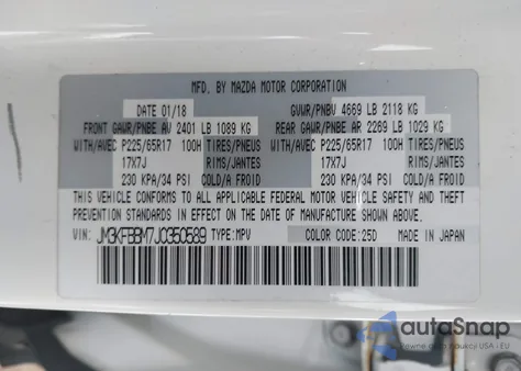 2018 Mazda Cx-5 Sport from USA, damaged, VIN JM3KFBBM7J0350589